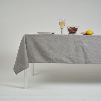 ผ้าปูโต๊ะ ผ้าคลุมโต๊ะ สี Graphite Grey ขนาด 145 x 240 cm